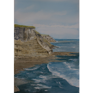 Sandsend Cliffs A3 Watercolour